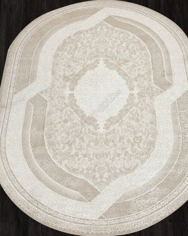 Ковер турецкий 04088A ARMINA (PP Heatset Высокоплотный, бежевый, кремовый) овальный
