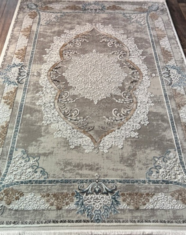 Турецкий ковер Atlantik Hali Deco 27259A (Полиэстер, бежевый, серый, голубой)